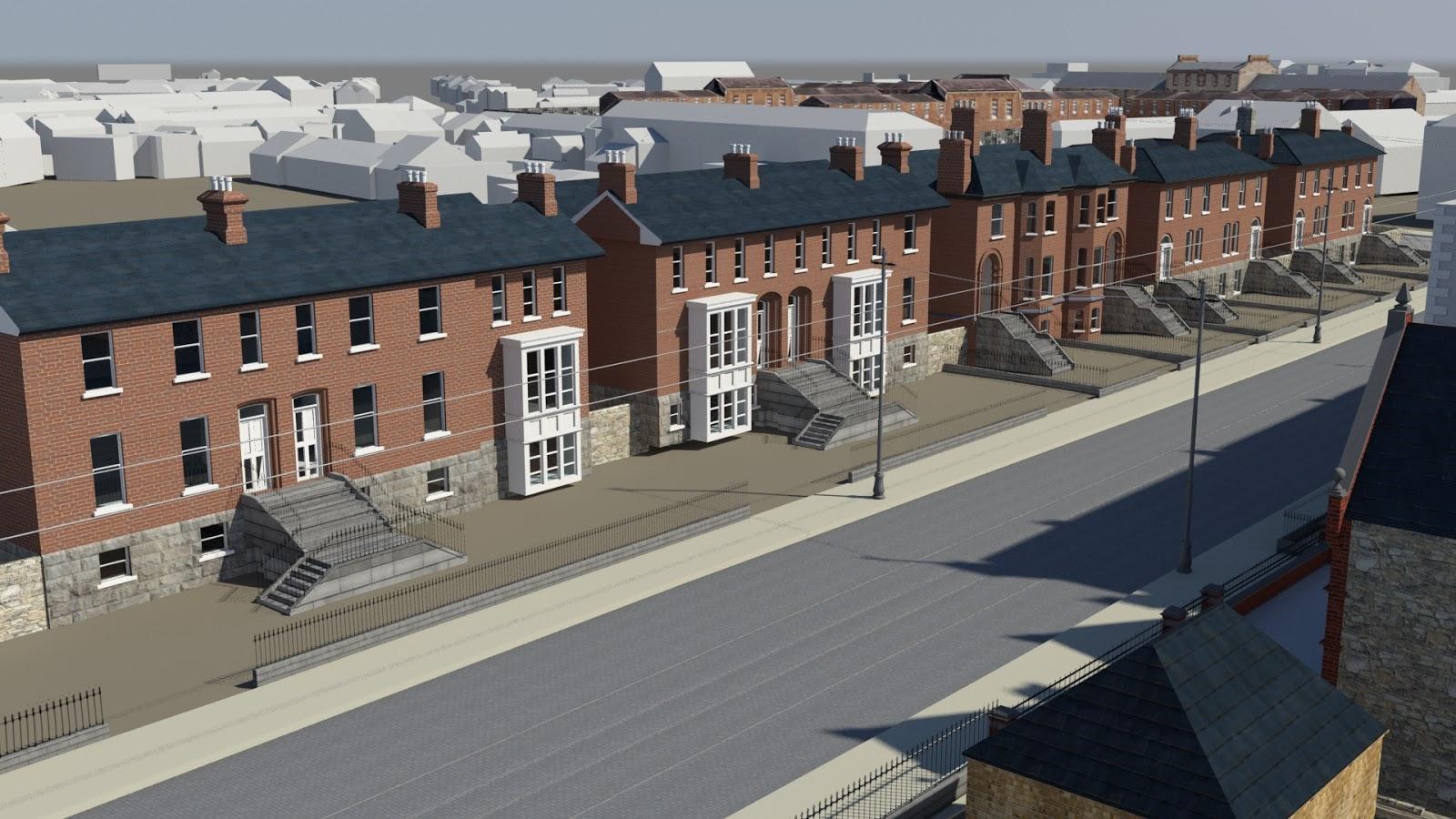 Figure 2.  A 3D Model of Northumberland Road in 3ds Max 2015.