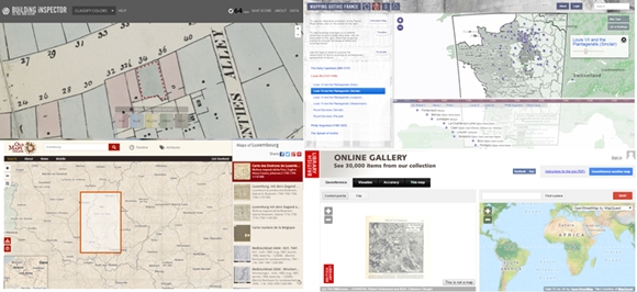 Figure 1: show screenshot of the different models of historical raster representation