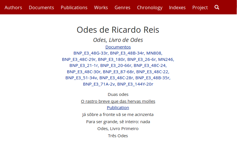 Figure 6: Work list for Ricardo Reis <>