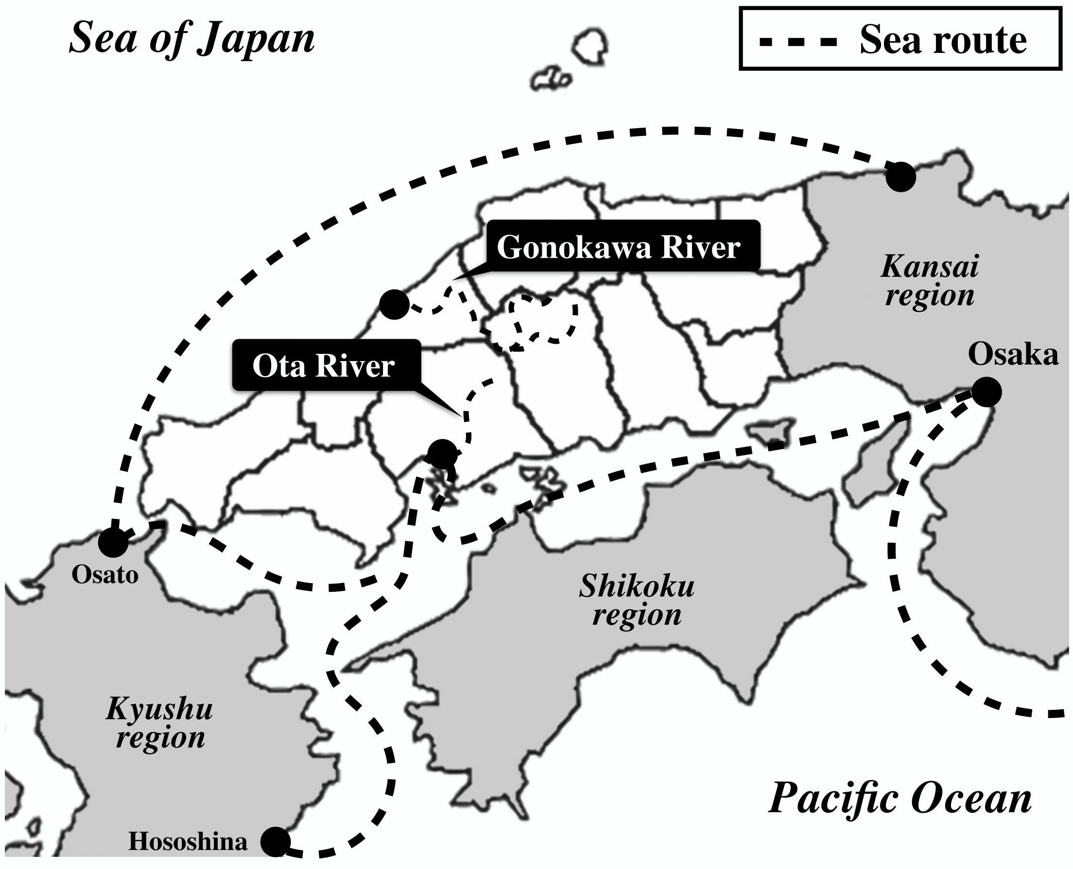 Figure 4: Sea Routes Map of the Chugoku District
