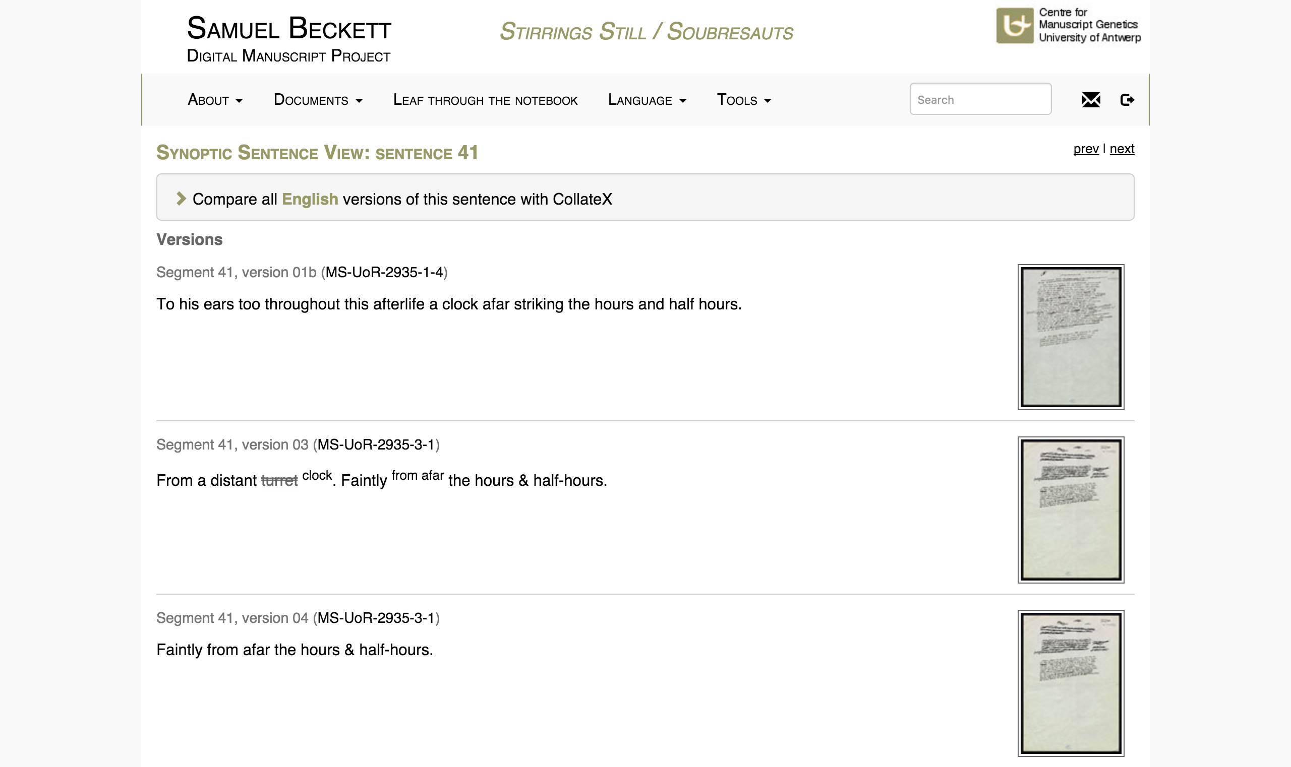 Figure 1: BDMP Synoptic Sentence View