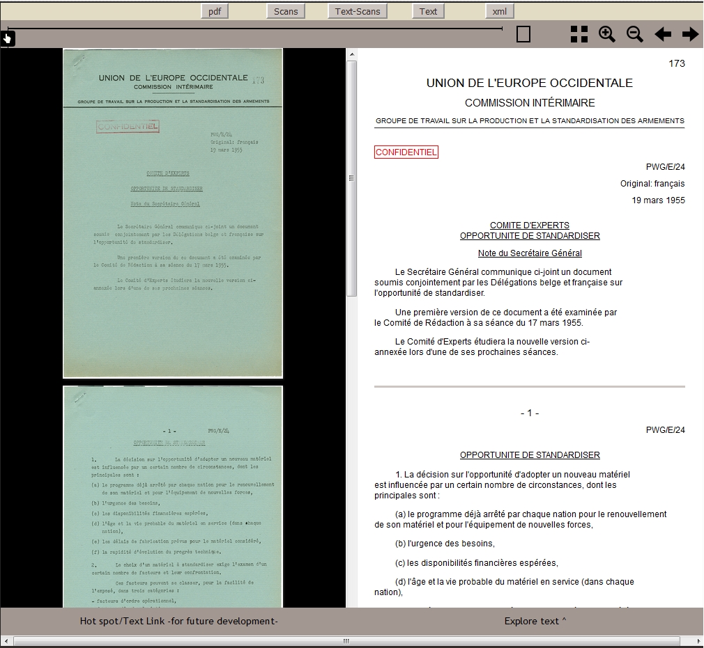 Figure 1. Transviewer. Side-by-side view digital facsimile (left) and transcription (right) (WEU sample)